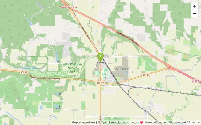 Map of Banks, Oregon