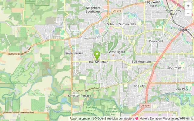Map of Bull Mountain, Oregon