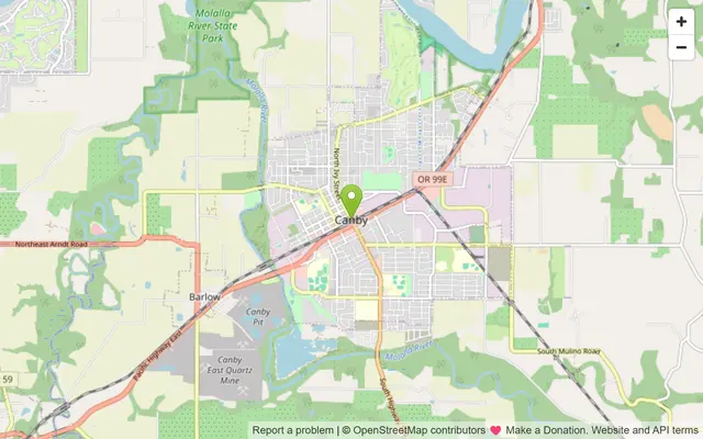 Map of Canby, Oregon