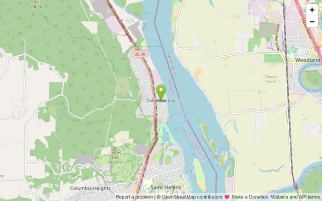 Map of Columbia City, Oregon