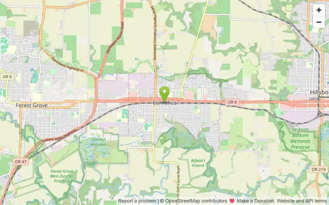 Map of Cornelius, Oregon