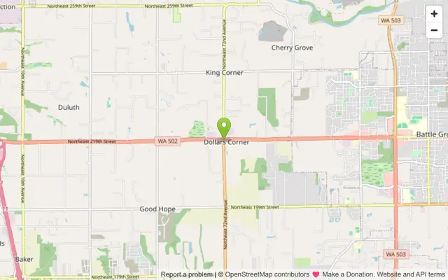 Map of Dollars Corner, Washington