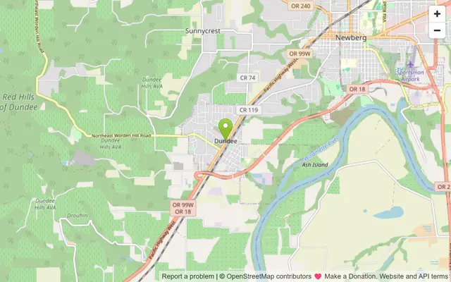 Map of Dundee, Oregon