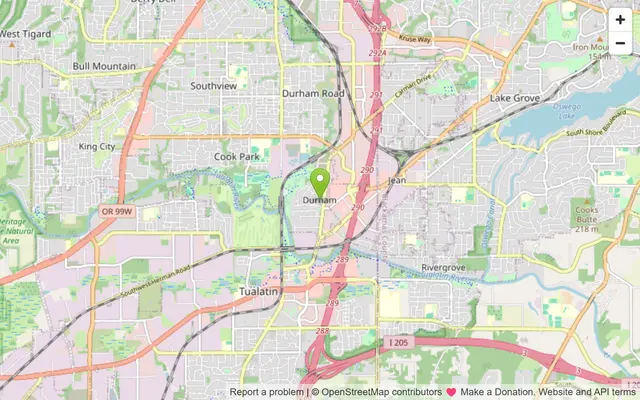 Map of Durham, Oregon