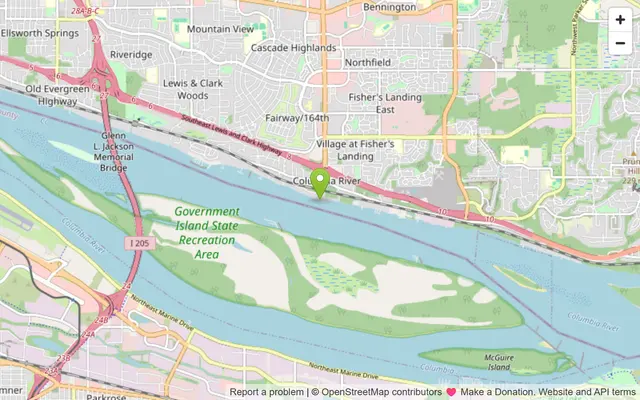 Map of Fisher's Landing, Washington