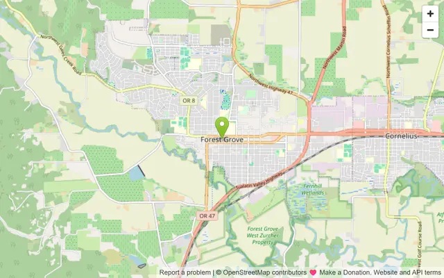 Map of Forest Grove, Oregon