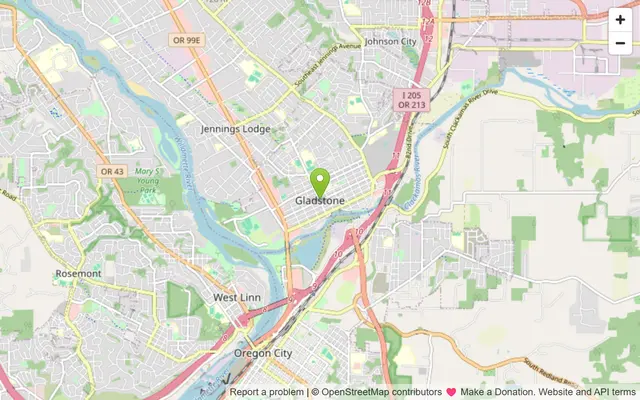 Map of Gladstone, Oregon