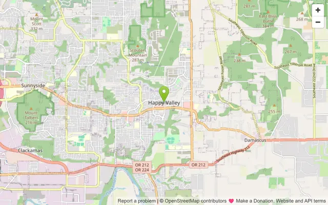 Map of Happy Valley, Oregon
