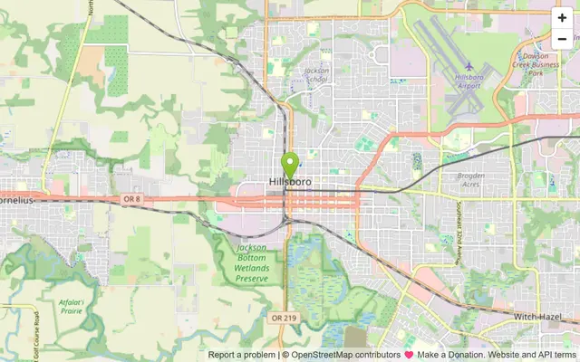 Map of Hillsboro, Oregon