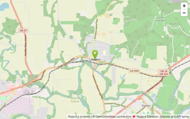 Map of Lafayette, Oregon