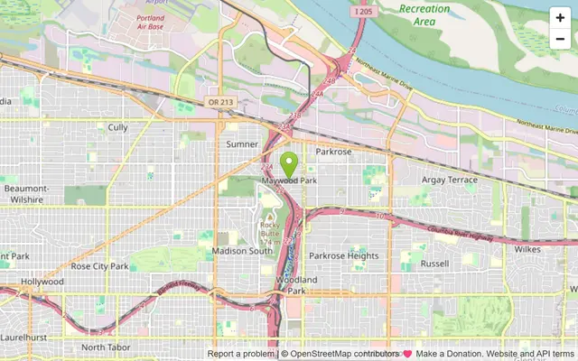 Map of Maywood Park, Oregon