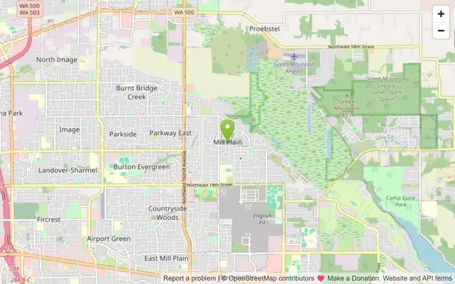 Map of Mill Plain, Washington