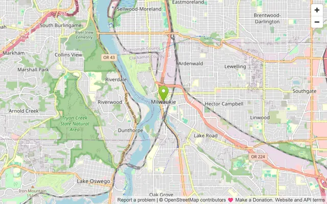 Map of Milwaukie, Oregon