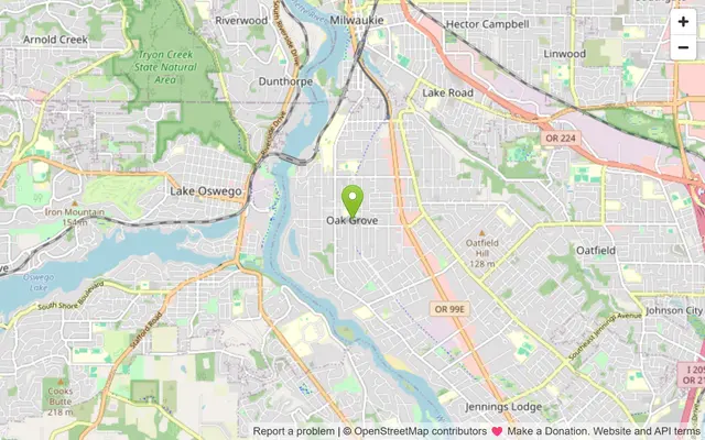 Map of Oak Grove, Oregon