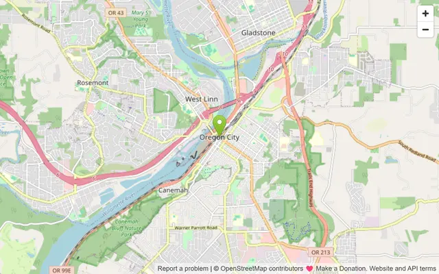 Map of Oregon City, Oregon