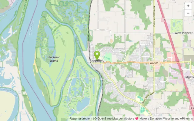 Map of Ridgefield, Washington