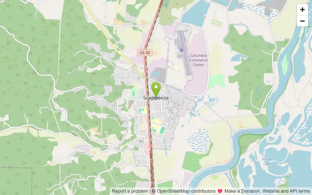Map of Scappoose, Oregon