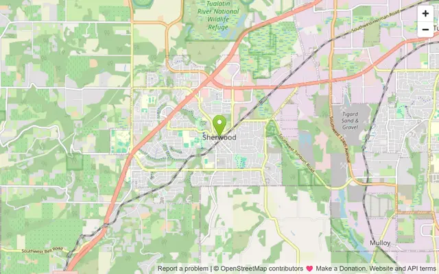 Map of Sherwood, Oregon