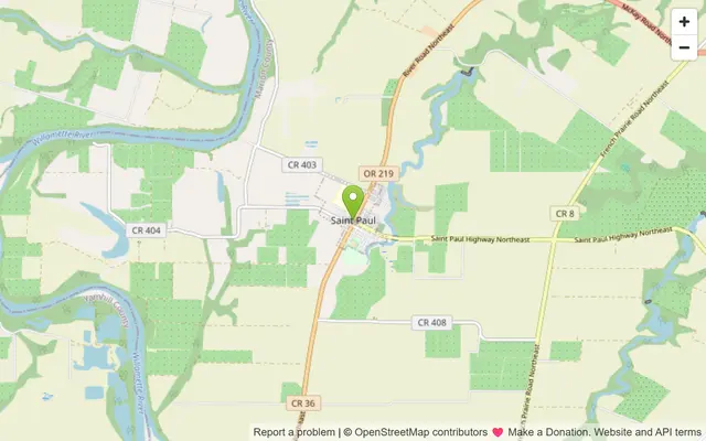 Map of St. Paul, Oregon