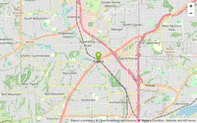 Map of Tigard, Oregon