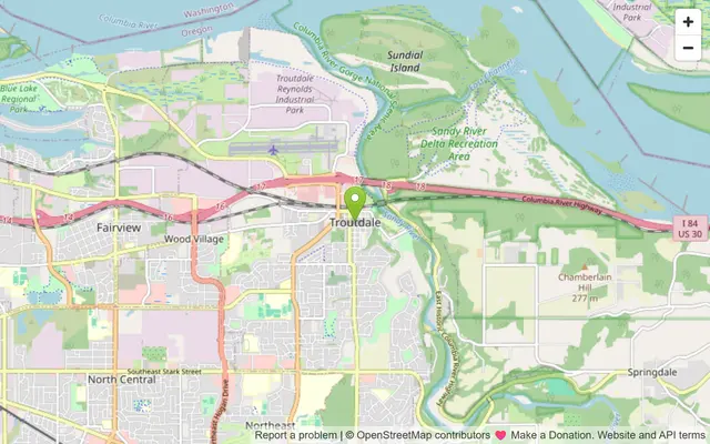 Map of Troutdale, Oregon