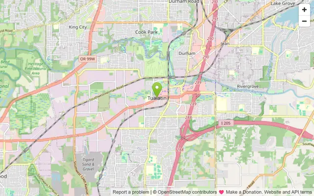 Map of Tualatin, Oregon
