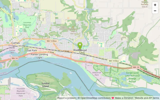 Map of Washougal, Washington