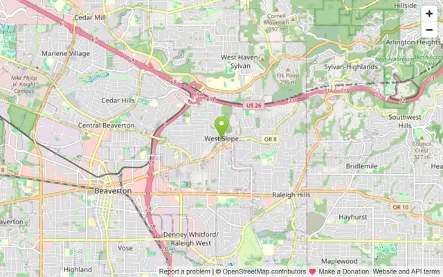 Map of West Slope, Oregon