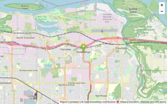 Map of Wood Village, Oregon